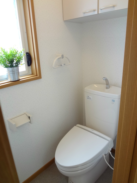 Toilet. Happy to little storage, It comes with a hanging cupboard.