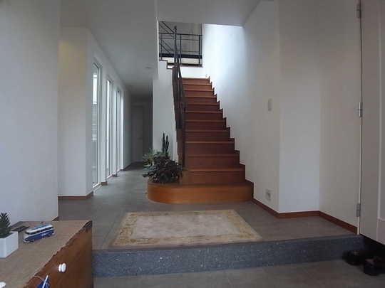 Toilet. Entrance Of high-quality tile and floor, Compatibility of the handrail of the staircase made of iron is impressive