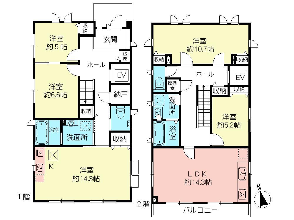 Floor plan. 100 million 49.8 million yen, 5LDK + S (storeroom), Land area 217.45 sq m , Building area 149.56 sq m