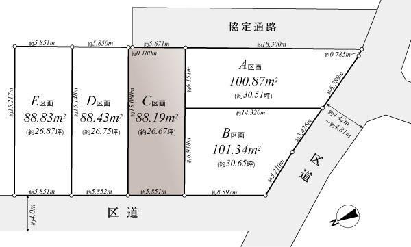 Compartment figure. Land price 66,800,000 yen, Land area 88.19 sq m