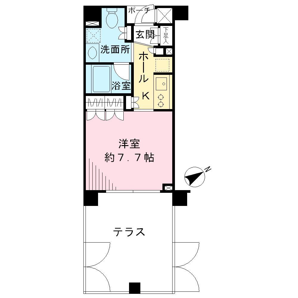 Floor plan. 1K, Price 24,900,000 yen, Occupied area 27.34 sq m