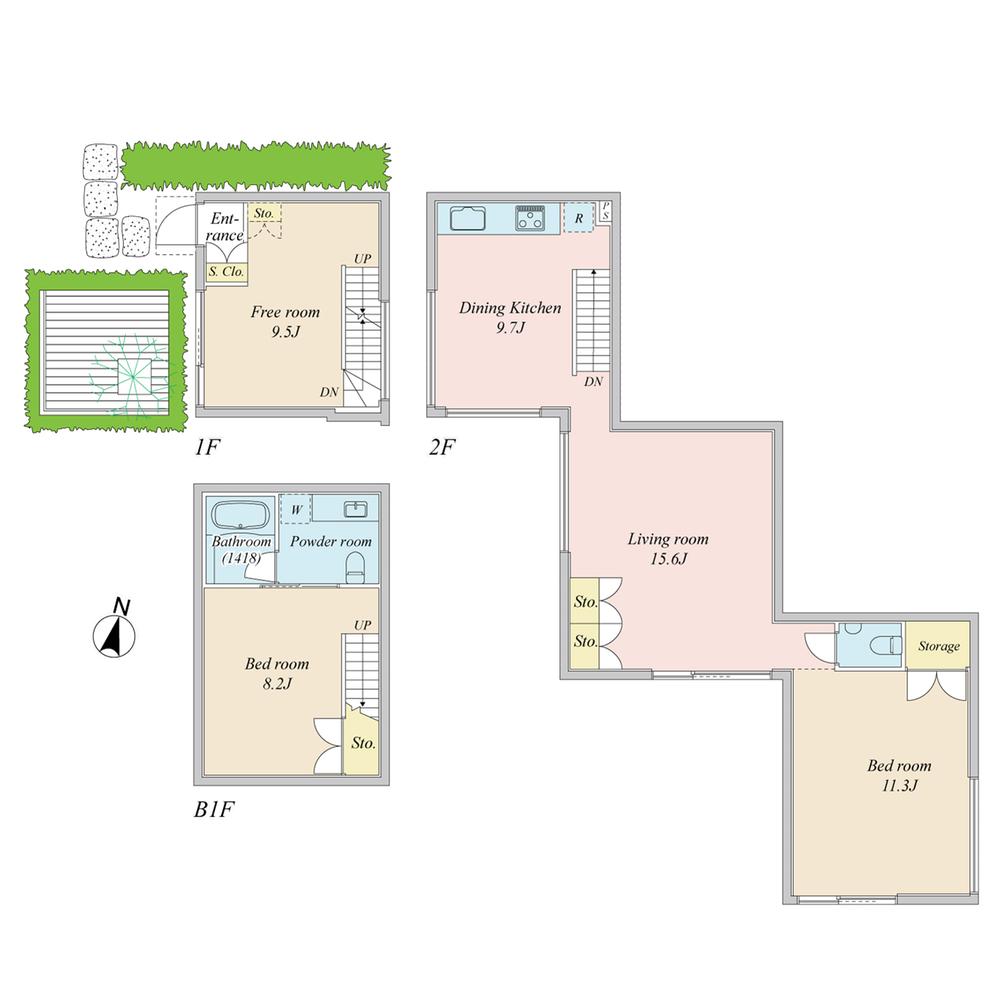 Floor plan. 2LDK, Price 95,800,000 yen, Footprint 114.13 sq m