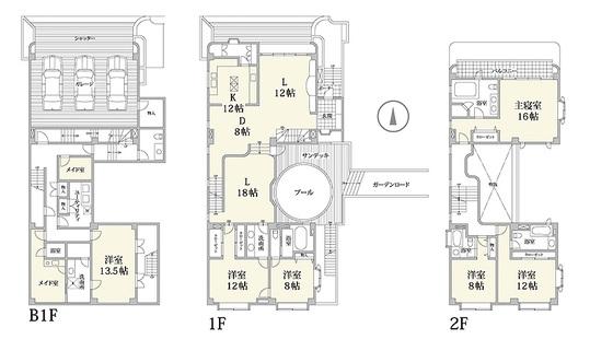 Floor plan. 238 million yen, 7LDK+S, Land area 307.76 sq m , Building area 417.29 sq m