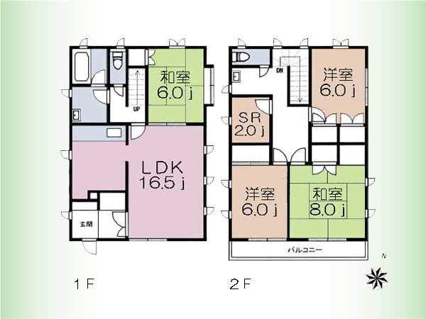 Floor plan. 69,800,000 yen, 4LDK+S, Land area 153.71 sq m , Building area 113.02 sq m floor plan