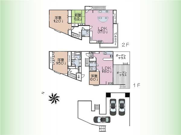 Floor plan. 109 million yen, 4LDK, Land area 323.89 sq m , Building area 202.72 sq m floor plan