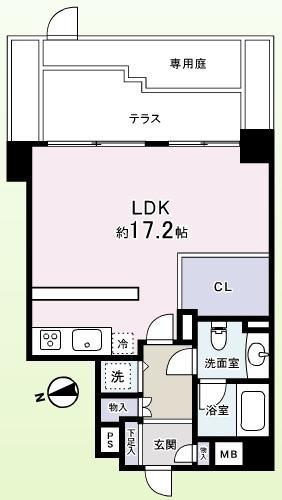 Floor plan. Price 34,500,000 yen, Occupied area 43.39 sq m , Balcony area 15.08 sq m