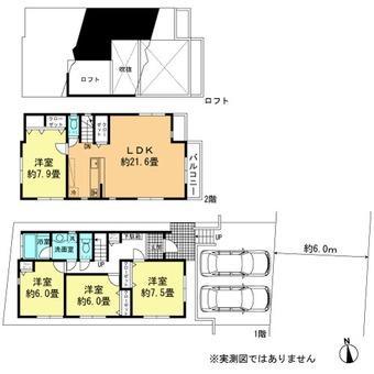 Building plan example (floor plan). Building plan example (B compartment) 4LDK, Land price 68,100,000 yen, Land area 112.87 sq m , Building price 21.5 million yen, Building area 32.23 sq m