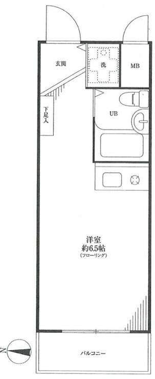 Floor plan. Price 8.8 million yen, Occupied area 16.95 sq m , Balcony area 2.4 sq m