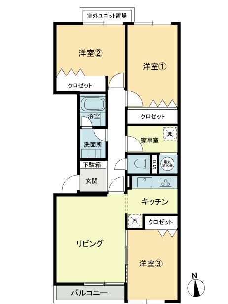 Floor plan. 3LDK, Price 39,800,000 yen, Occupied area 82.32 sq m , Balcony area 4.68 sq m southwest ・ Second floor, Yang per good!