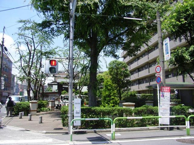 park. 100m until the green road (park)