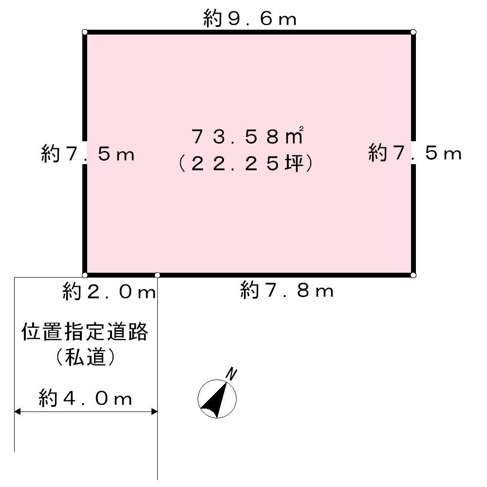 Compartment figure. Land price 47,800,000 yen, Land area 73.58 sq m