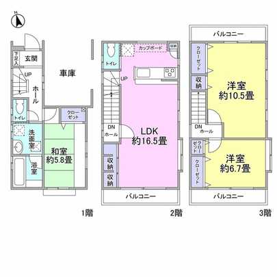 Floor plan. Is 3LDK. Partitions the third floor Western-style Mato changes to 4LDK is also possible. (