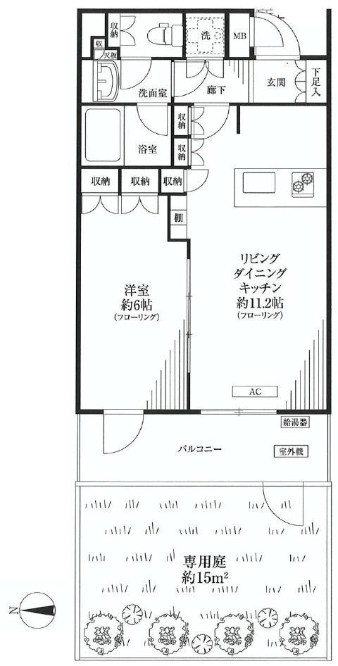 Floor plan. 1LDK, Price 27,800,000 yen, Footprint 40.7 sq m , Balcony area 7.5 sq m Date God duo stage Kamikitazawa
