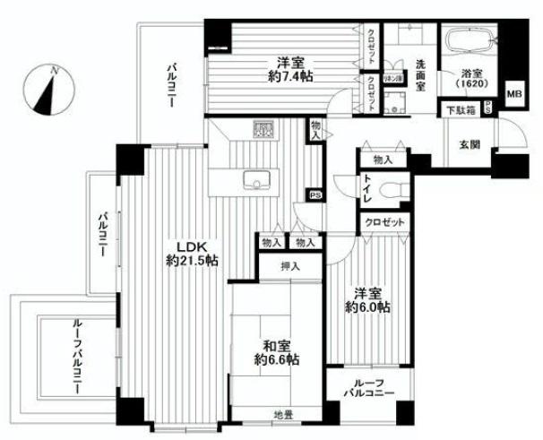 Floor plan. 3LDK, Price 42,900,000 yen, Occupied area 94.37 sq m , Balcony area 10.15 sq m