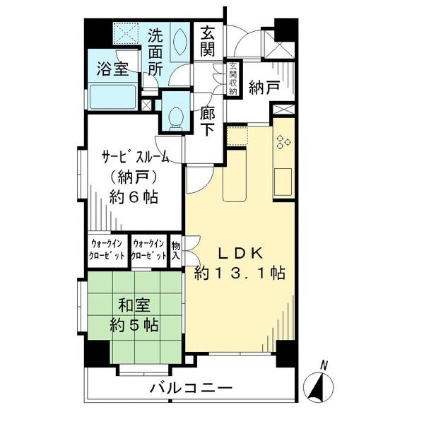 Floor plan. 2LDK, Price 36,900,000 yen, Occupied area 56.72 sq m , Balcony area 7.57 sq m