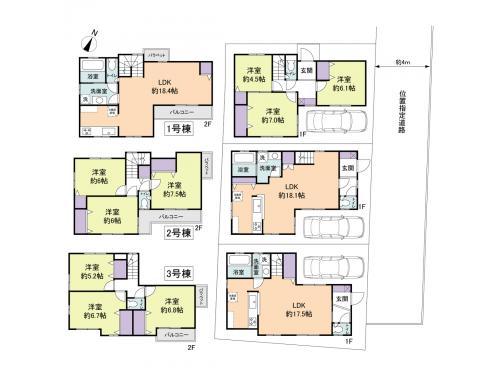 Floor plan. 57,300,000 yen, 3LDK, Land area 79.48 sq m , Building area 86.31 sq m