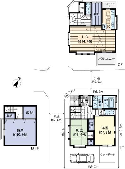 Floor plan. 69,800,000 yen, 2LDK+S, Land area 86.85 sq m , Building area 110.92 sq m floor plan
