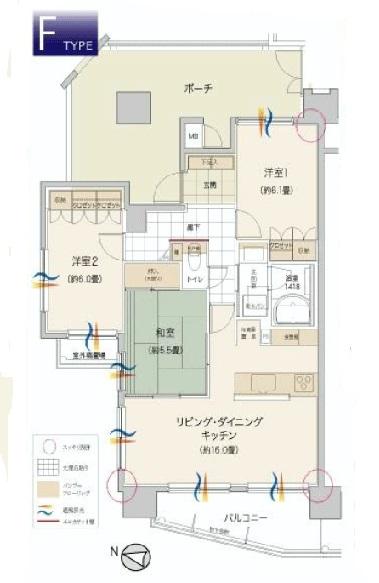 Floor plan. 3LDK, Price 44,950,000 yen, Occupied area 76.52 sq m , Balcony area 8.86 sq m