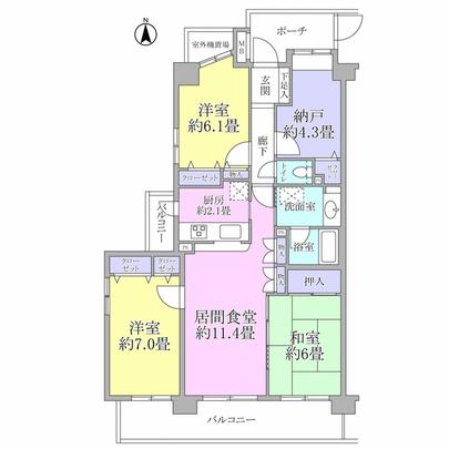 Floor plan. Conclusions type: 3LDK + storeroom