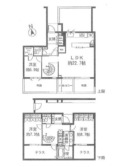 Floor plan. 3LDK, Price 119 million yen, Footprint 125.46 sq m , Balcony area 4.68 sq m floor plan