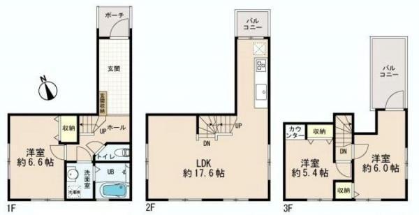 Floor plan. 57,300,000 yen, 3LDK, Land area 64.16 sq m , Building area 82.96 sq m