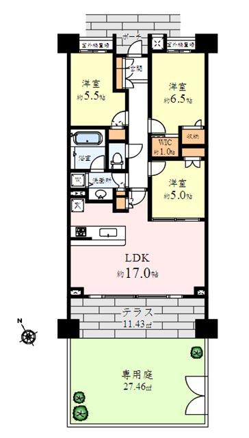 Floor plan. 3LDK, Price 71,800,000 yen, Occupied area 75.85 sq m