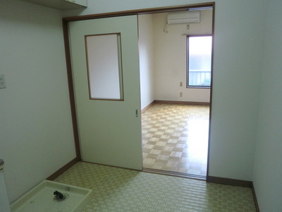 Living and room. There is storage room washing machine