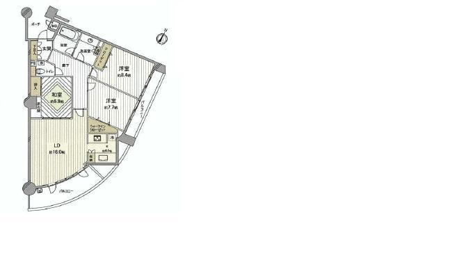 Floor plan. 3LDK, Price 84,800,000 yen, The area occupied 101.8 sq m , Balcony area 18.89 sq m