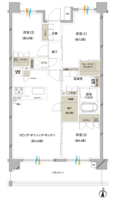 Floor: 3LDK + WIC + N, the occupied area: 75.82 sq m, Price: TBD