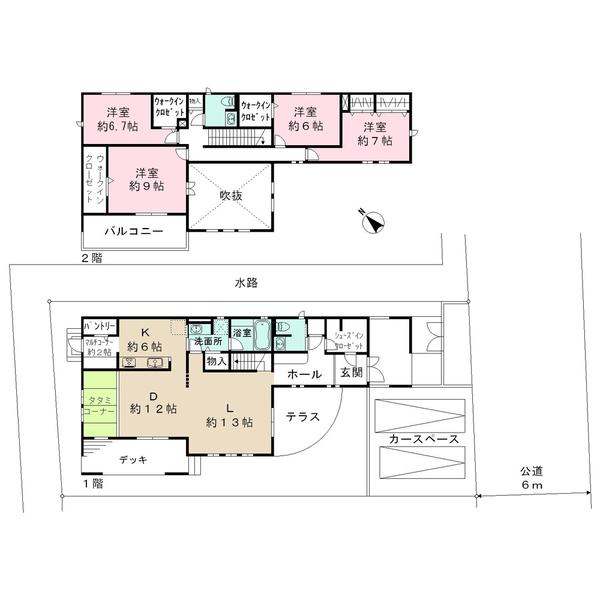 Building plan example (floor plan). Building plan example [Mitsubishijishohomu create]  Building price 38,320,000 yen, Building area 168.93 sq m