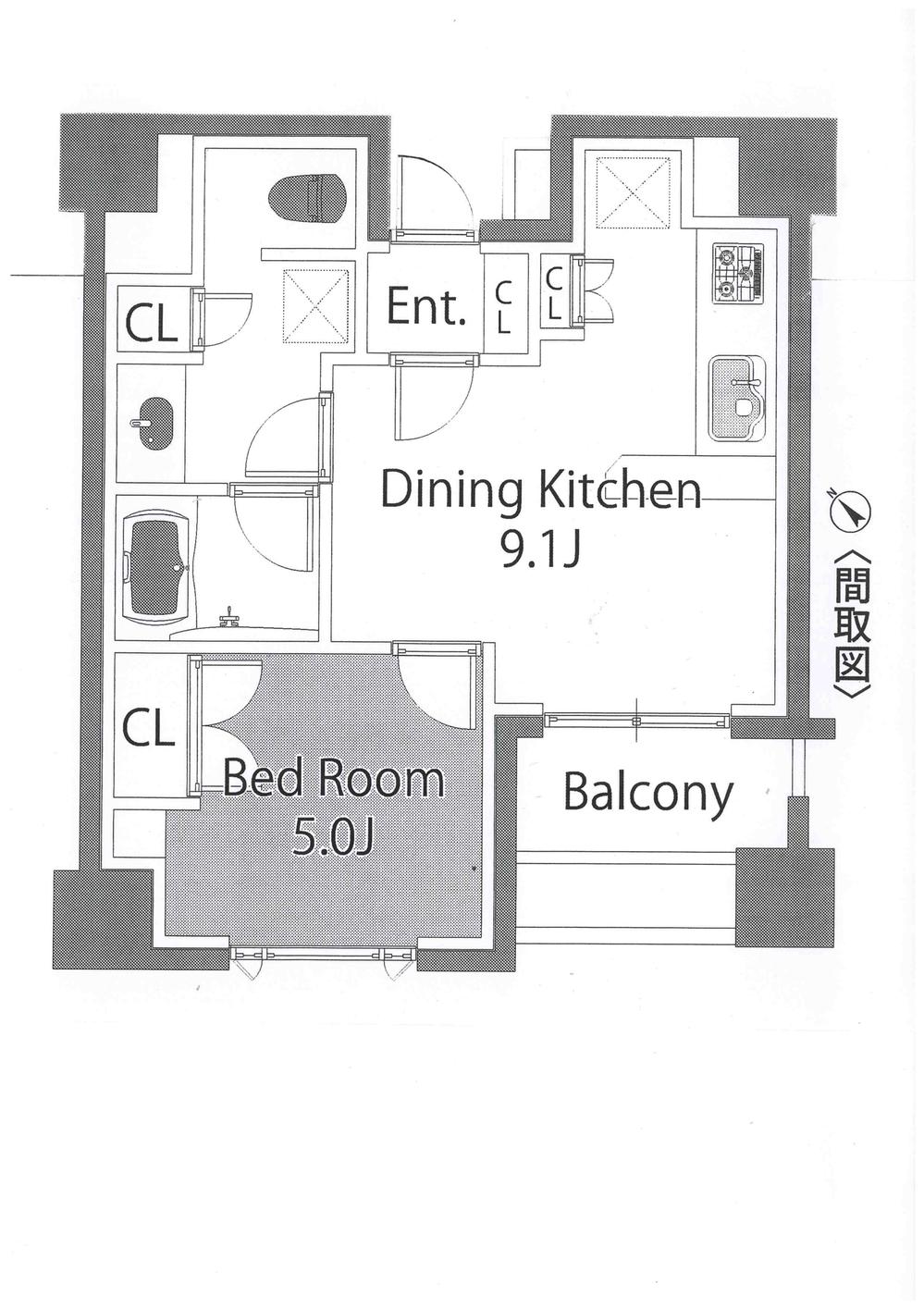 Floor plan. 1LDK, Price 26,600,000 yen, Occupied area 35.98 sq m , Balcony area 4.62 sq m indoor (March 2013) Shooting