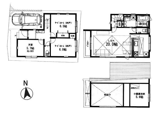 Floor plan. 53,800,000 yen, 3LDK, Land area 73.49 sq m , Building area 85.48 sq m