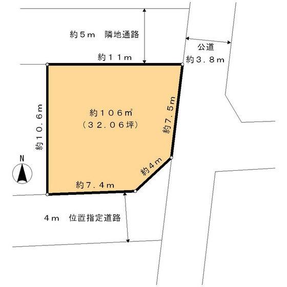 Compartment figure. Land price 55,500,000 yen, Land area 106 sq m land plots