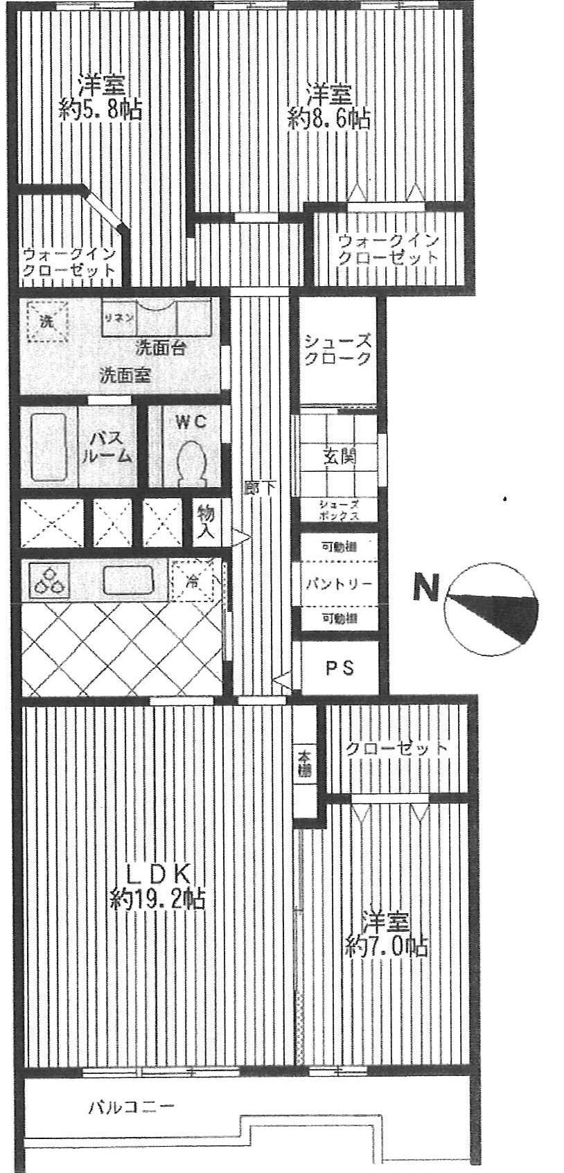 Floor plan. 3LDK, Price 39,800,000 yen, Footprint 107.59 sq m , Balcony area 10.85 sq m 2013 the end of January Interior renovation scheduled to be completed