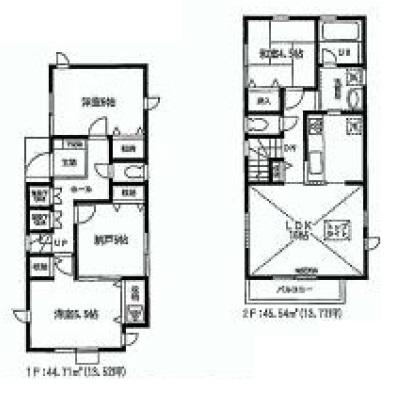Floor plan. (A Building), Price 59,800,000 yen, 4LDK, Land area 96.23 sq m , Building area 90.25 sq m