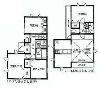 Floor plan. (B Building), Price 67800000 yen, 4LDK, Land area 86.5 sq m , Building area 92.48 sq m