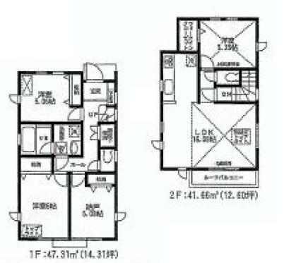 Floor plan. (C Building), Price 60,800,000 yen, 4LDK, Land area 92.23 sq m , Building area 88.97 sq m