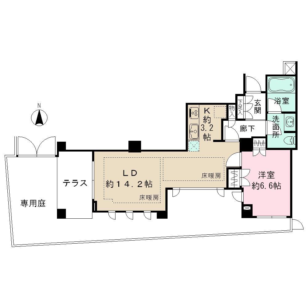 Floor plan. 1LDK, Price 45,800,000 yen, Footprint 53.6 sq m