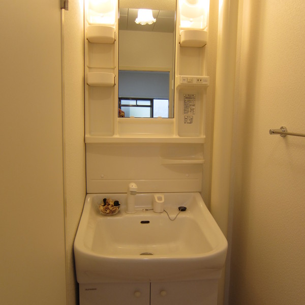 Washroom. With separate wash basin shower