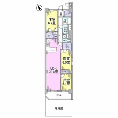 Floor plan. Western-style 5.1 tatami floor plan can be changed in the partition the Remove to 2LDK!