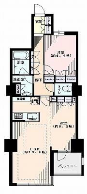Floor plan. 2LDK, Price 59,900,000 yen, Occupied area 72.69 sq m , Balcony area 5.41 sq m