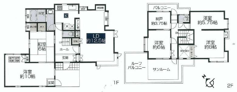 Floor plan. 69,800,000 yen, 5LDK, Land area 165.28 sq m , Building area 120.9 sq m