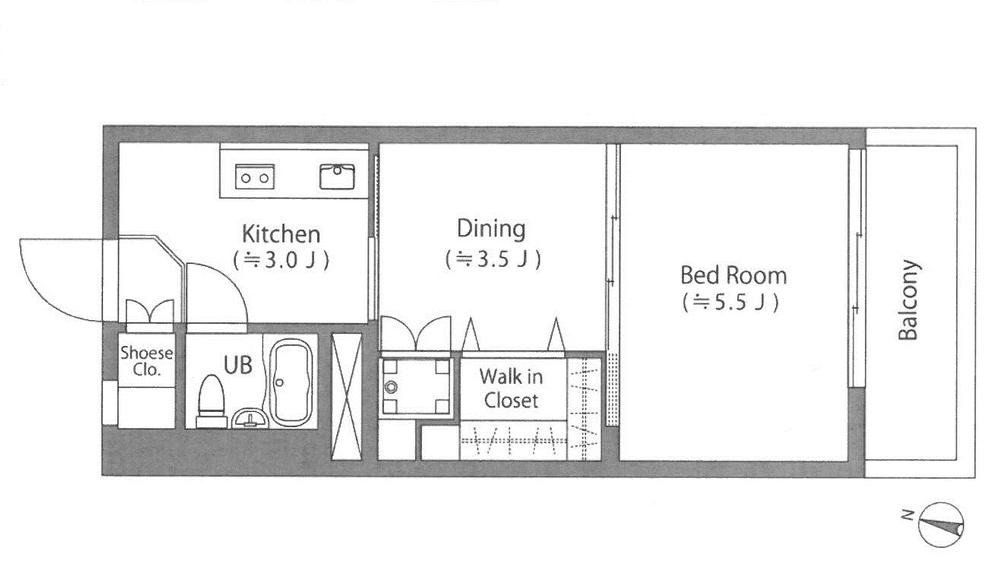 Floor plan. 1DK, Price 12.9 million yen, Occupied area 26.97 sq m , Balcony area 2.9 sq m