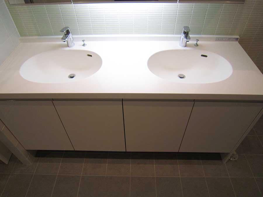 Wash basin, toilet