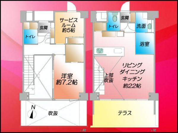 Floor plan. 1LDK+S, Price 88 million yen, Occupied area 88.12 sq m