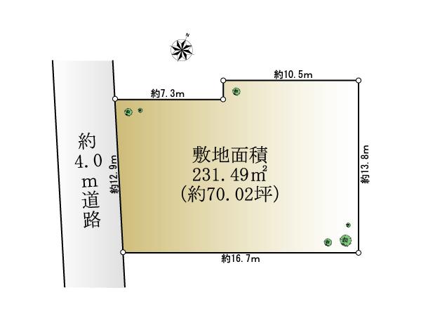 Compartment figure. Land price 69,800,000 yen, Land area 231.49 sq m compartment view