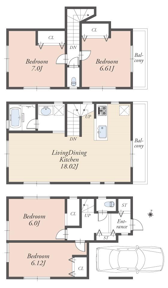 Compartment figure. Land price 52,700,000 yen, Land area 64.63 sq m