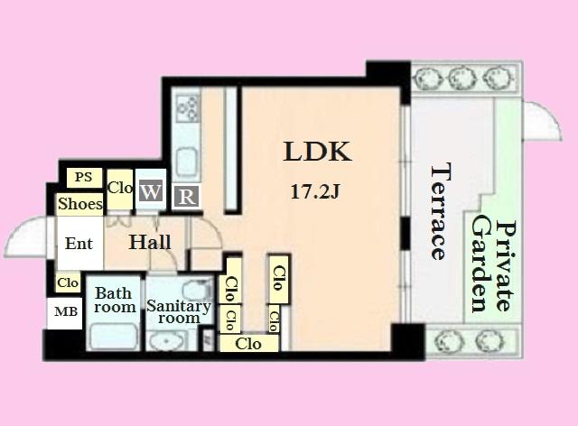 Floor plan. 1LDK, Price 34,500,000 yen, Occupied area 43.39 sq m , Balcony area 15.08 sq m