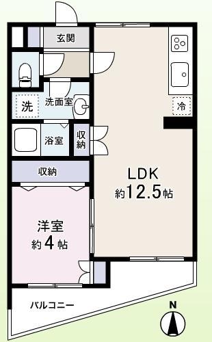 Floor plan. 1LDK, Price 20.8 million yen, Occupied area 39.34 sq m , Balcony area 6.7 sq m