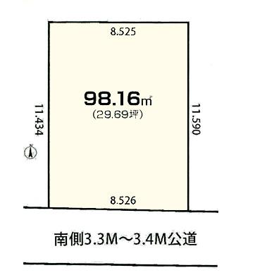 Compartment figure. Land price 66,800,000 yen, Land area 98.16 sq m